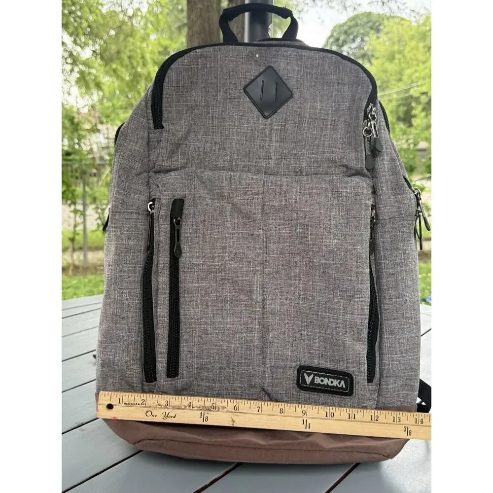 Bondka 19” Jumpstreet Backpack City Work School Travel Bag Heather Gray Unisex